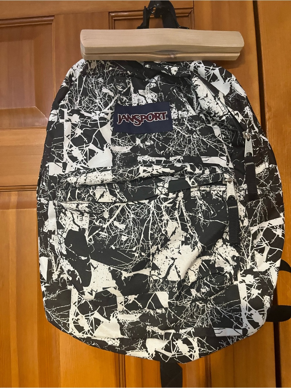 Jansport Black and White Splatter Pattern Backpack